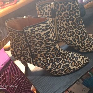Nine West Leopard Print Ankle Booties